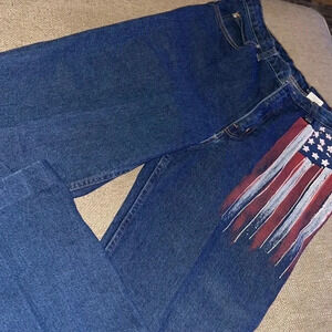Vintage Michael G USA Flag jeans - size 14.      A